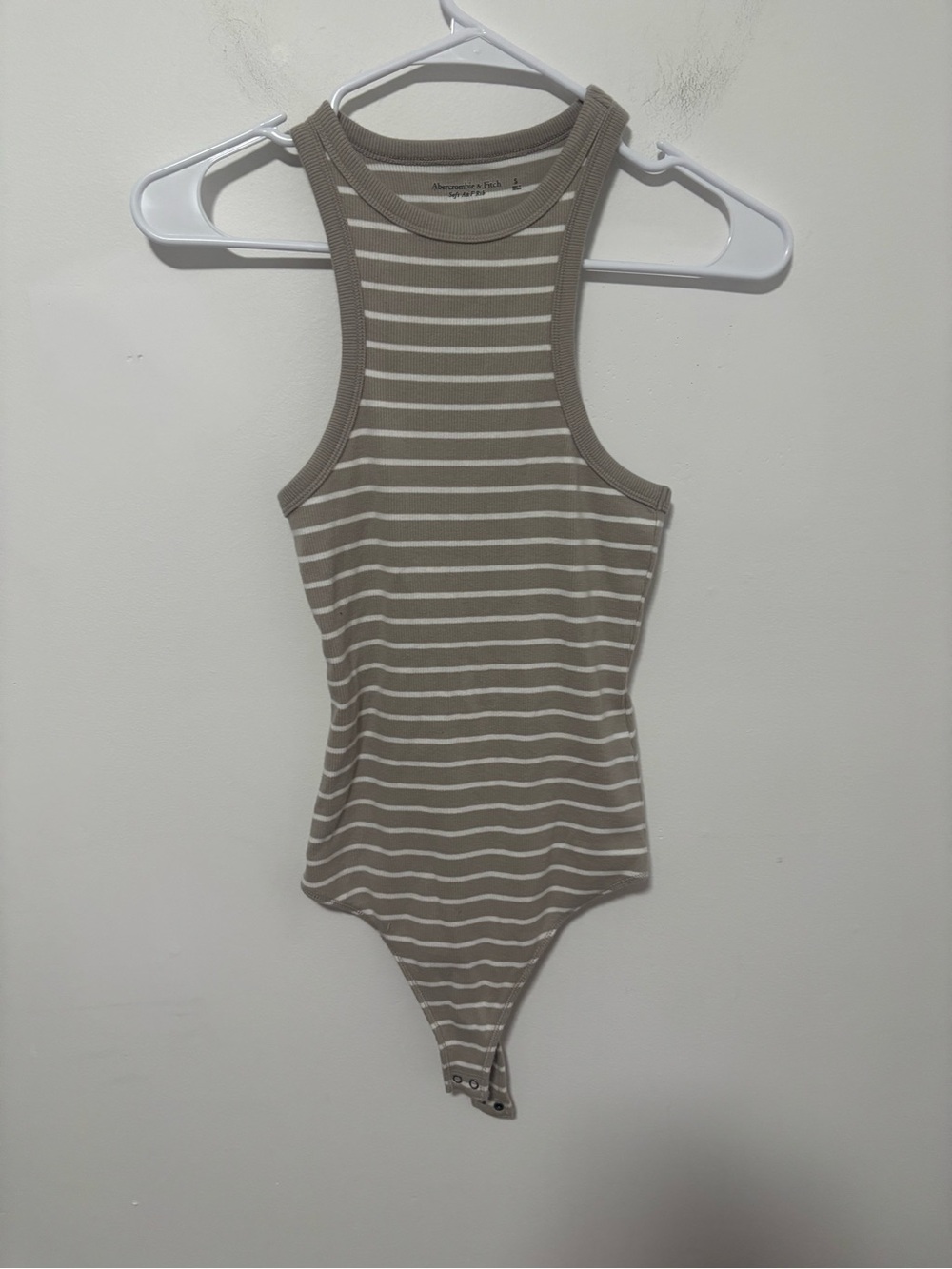 Abercrombie racer back soft af ribbed striped bodysuit